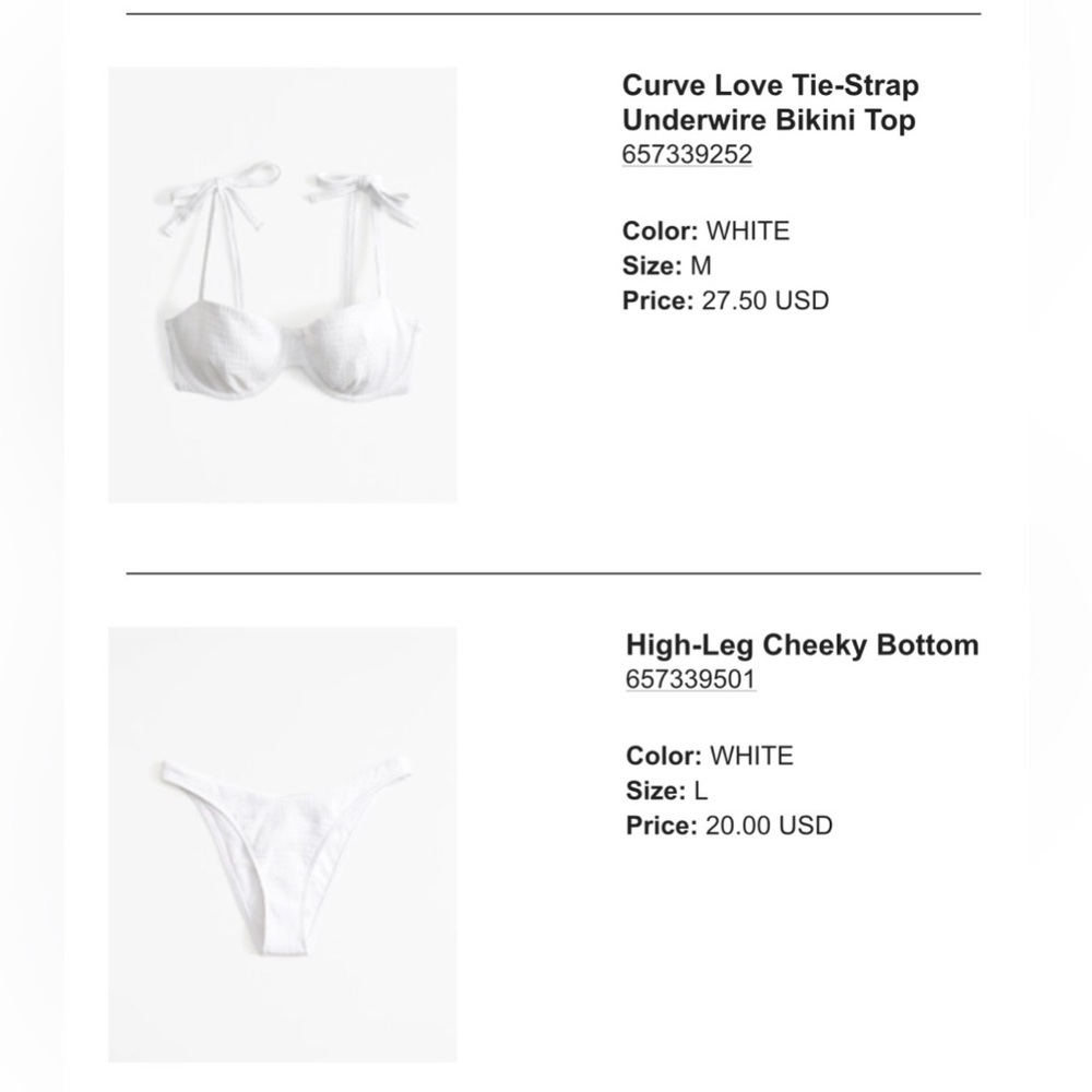 White Tie-Strap Bikini Set